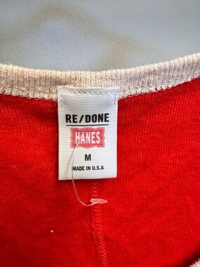 Re/Done Red Tank Top with White Trim